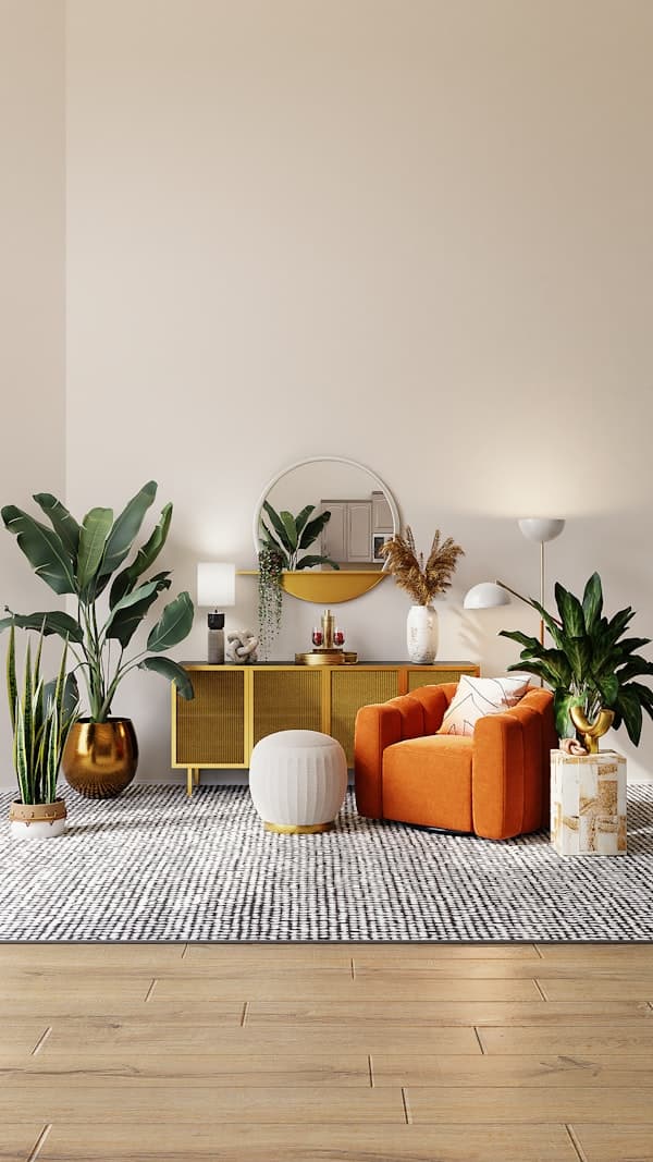 AURA kristal avize oturma odası uygulaması